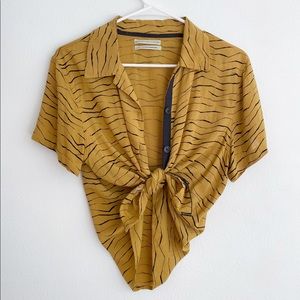 Breezy Button Up Animal Print